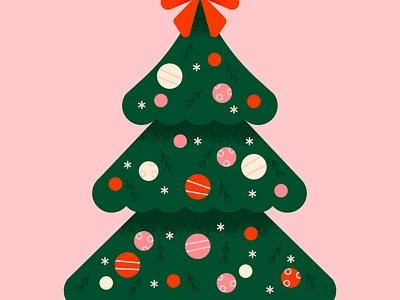 O Christmas Tree christmas tree cute fun happy holiday illustration ornament retro