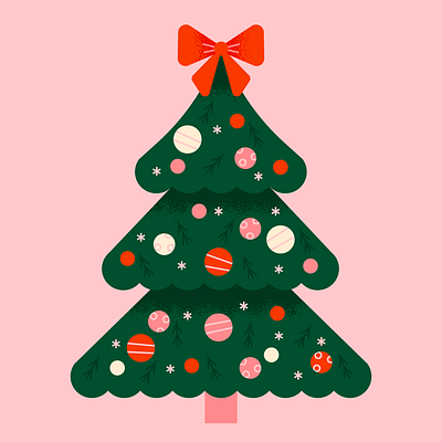 O Christmas Tree christmas tree cute fun happy holiday illustration ornament retro