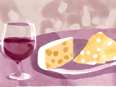 Wine & Cheese branding graphic design illustration typography