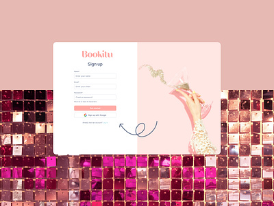 Sign up page for a beauty salon design ui ux design