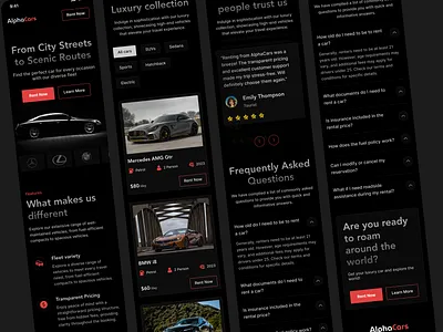 Car Rentals Web Design - Mobile View car dealers clean dealrships design minimal mobile views modern premium rentals responsive ui web design