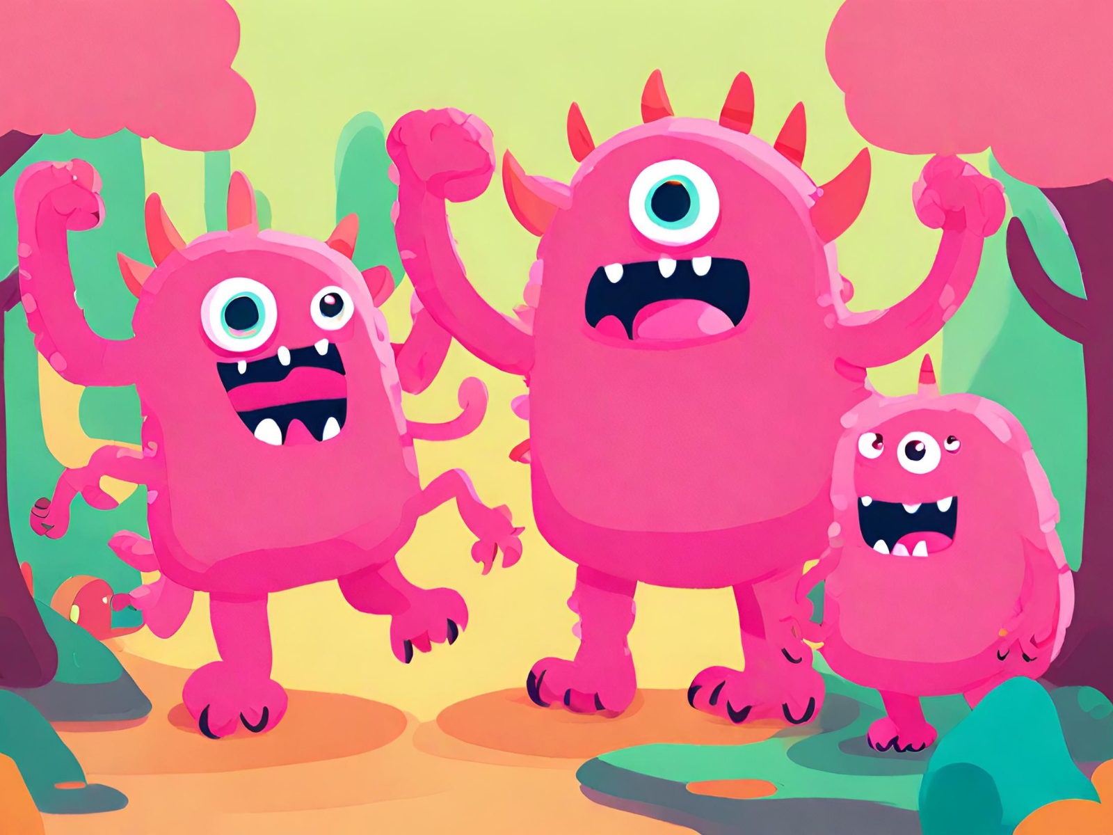 Pink Monsters by David Erik on Dribbble