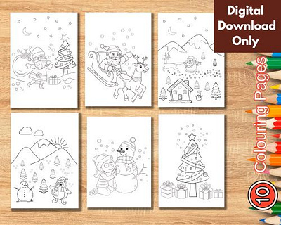 Christmas Coloring Pages| Kids Colouring Pages Holiday Activity