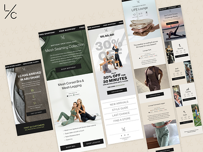 L'COUTURE Email Designs active brand branding clothing couture digital ecommerce email email design fashin graphic design lifestyle luxury ui