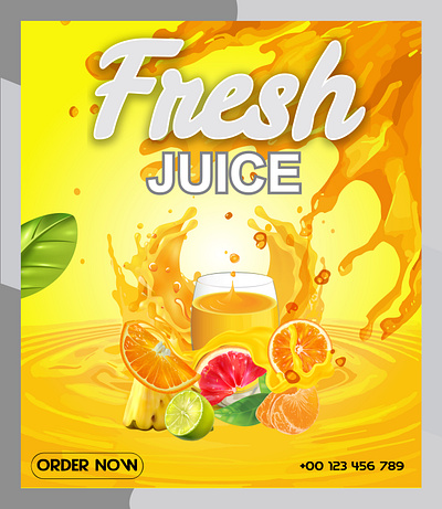 juice poster design template vector 3d animation app branding business card design design graphic design illustration logo monir360 ui