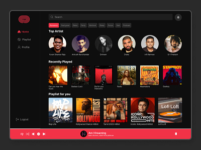 Music Web App UI Concept appdesign figma music app ui uidesign ux uxdesign web