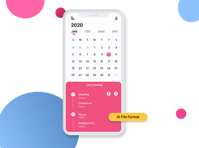 #038 Daily UI Challenge Calendar calnedar calnedaruidesign interface mobile design ui uidesign uxdesign web design