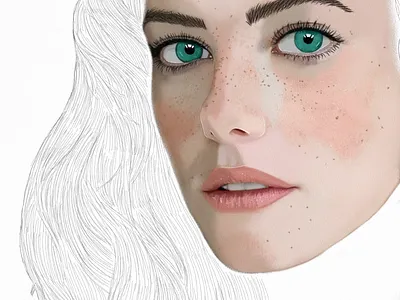 Kaya Scodelario Portrait Sketch 2 by Oz Galeano actress art arte design dibujo digitalart drawing fanart illustration kaya scodelario movie ozgaleano tv ui