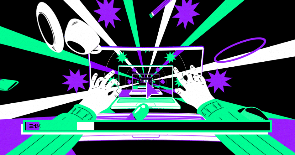 SuperGIF 2d after effect animation gif illustrator laptop motion graphics motionschool ui vector working