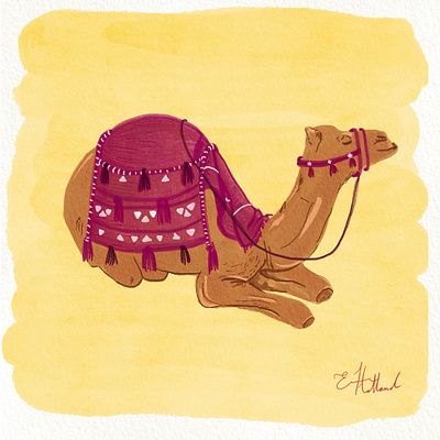Content Camel animals animals in illustration content camel design digital illustration drawing elle powell art for fun illustration lounging camel travel and fashion illustration travel illustration