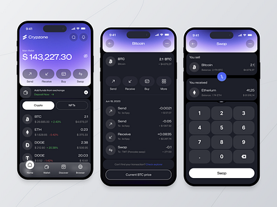 Web3 Wallet Mobile App - Crypzone binance coin crypto defi exchange finance mobile app token wallet web3