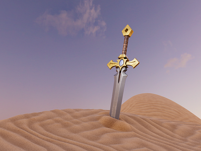 Sahara Metal 3d 3d art 3d modeling animation asset assets blade cinema 4d design game motion graphics prop props sahara sand sword