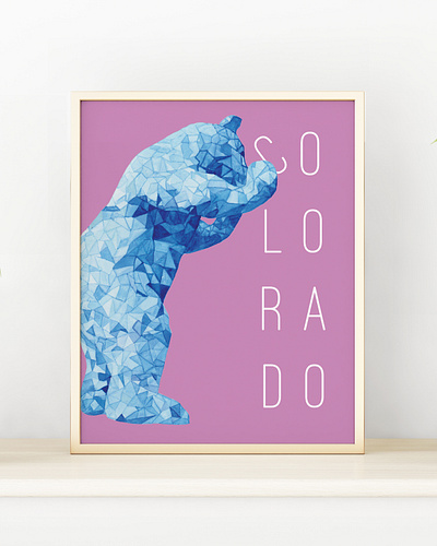 Purple Colorado Blue Bear animals bears colorado colorado art design digital illustration drawing elle powell art illustration mountain art travel illustration