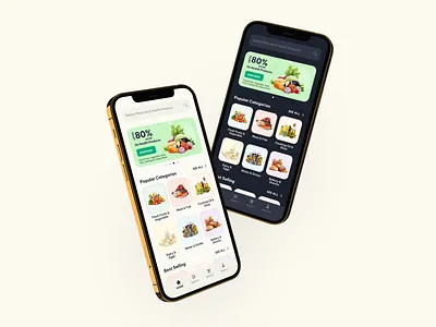 E-commerce mobile app for a grocery shop app basket dailyui dark ecommerce grocery health list markeplace minimal mobile online online store products shop shopify shopping store ui ux