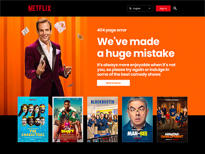 DailyUI #008 - 404 Page Design 404 404 error page dailyui humor netflix product design ui ux