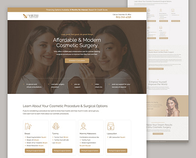 Cosmetic Surgery Landing Page advertising botox branding breast augmentation breast implants campaign cosmetic procedures cosmetic surgery digital design facelift landing page liposuction mommy makeover plastic surgeon plastic surgery ppc marketing tummy tuck ui ux virtu