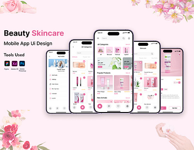 Beauty Skincare Mobile App Design