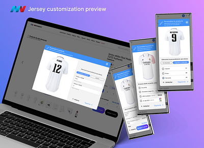 Jersey customization preview design e commerce fifa flat jersey mini minimal modal pop up preview retail shop sport store ui ux web