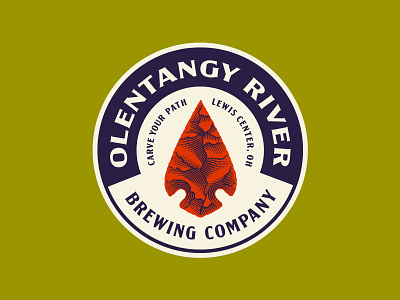 Olentangy River Brewing Company arrowhead badge beer branding brewery graphic design logo packaging