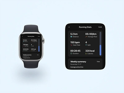 Smartwatch running app dailyui running app smartwatch ui design uidailychallenge