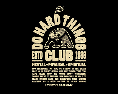 The Do Hard Things Club apparel boxing graphic design illustration lettering