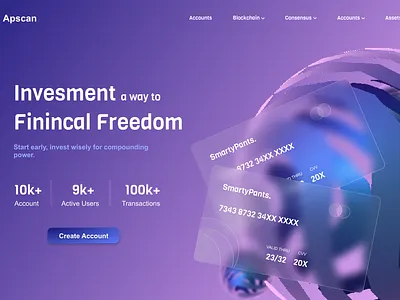 Apscan hero section 3d graphic design illustration ui web3