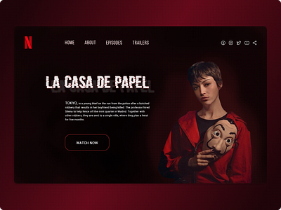 Design concept Tokyo "Money Heist" concept design web design