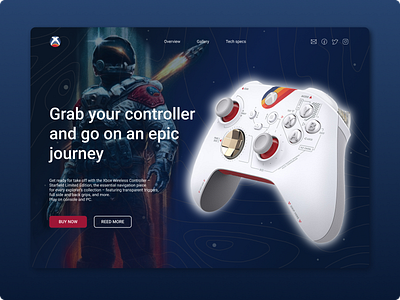 Landing page web design for xbox controller concept design landing web design xbox