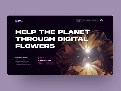 NFT Flowers - Web3 Charity 3d animation branding design digital graphic design illustration logo minimal motion graphics ui ux web