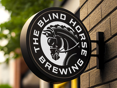The Blind Horse Brewing Company badge branding brewery brewing casino gamble graphic design horse logo sign