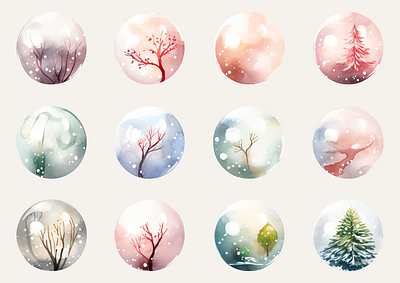 Christmas glass balls clipart illustration logo png