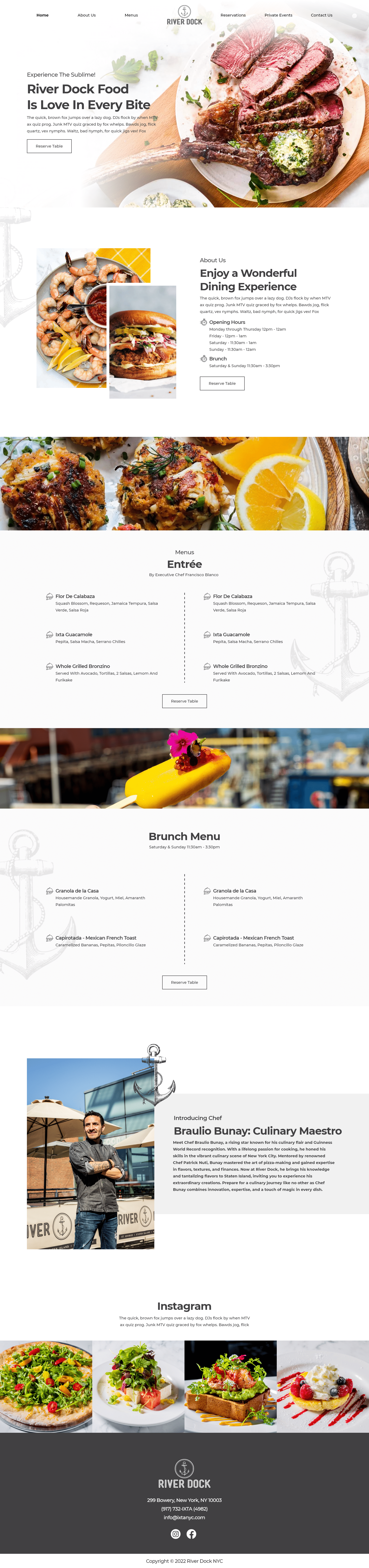River Dock Cafe Website Design(Mockup) mockup ui uidesign uiux design website websitedesign