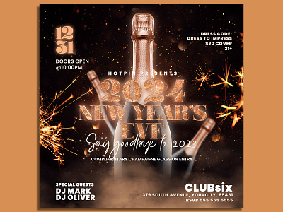 New Year Flyer Template poster