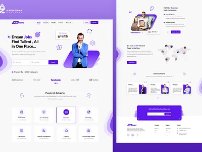 Job Board UI Design figma jobboard purple ui uidesign uiux webdesign