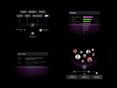 UI illustrations 🍭 dark landing page dark mode dark web landing page marketing site micro ui saas marketing page saas web saas website semiflat ui ui illustrations web design