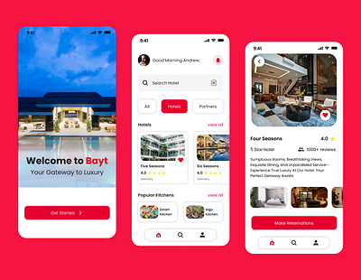 Hotel Booking App | UI/UX Design app design figma hotel hotel booking interactive design minimalist design mobile app ui ux