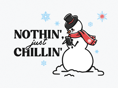 Nothin' just chillin ❄️ happy holidays illustration onesignal snowflakes snowman