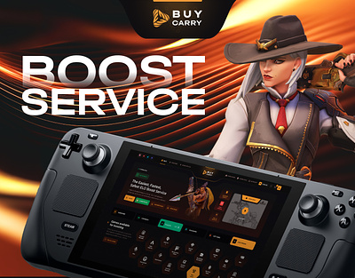BuyCarry – Boost Service for games account market boost boost service boosting corporate design esports game game store gaming illustration market marketplace service store game ui updating account ux website yellow