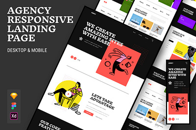 Creative Agency Responsive Landing Page home page home screen homepage landing landing page landing page concept landing page ui landing pages landingpage page saas website site ui uidesign ux web design web site webdesign website concept websites