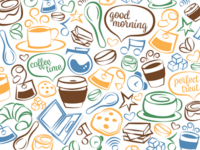 The Crooked Tree Coffee House - Icons branding design graphic design illustration vector