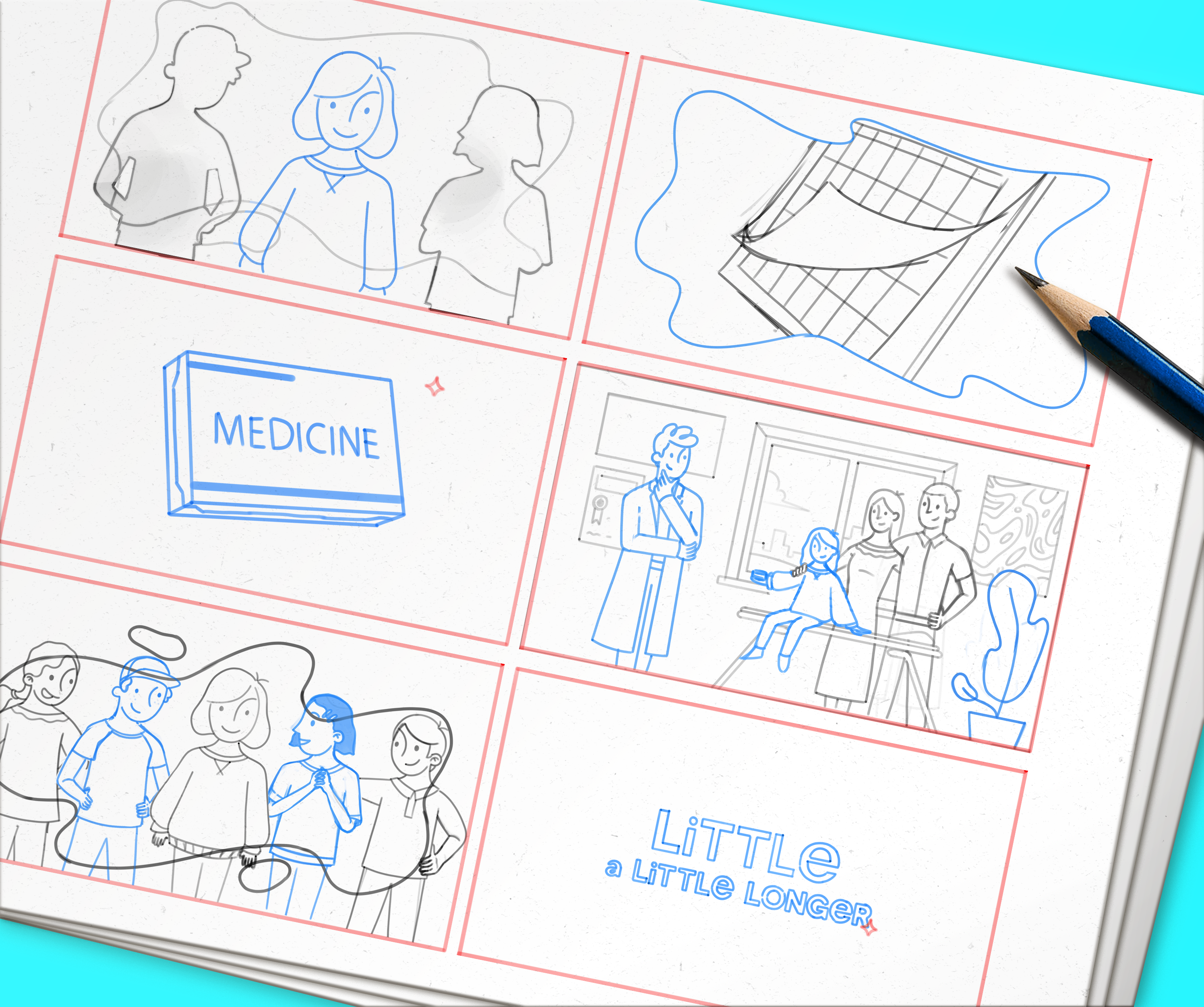 Fensolvi – Little a Little Longer Animated Series animation blue character children handwritten illustration playful yellow