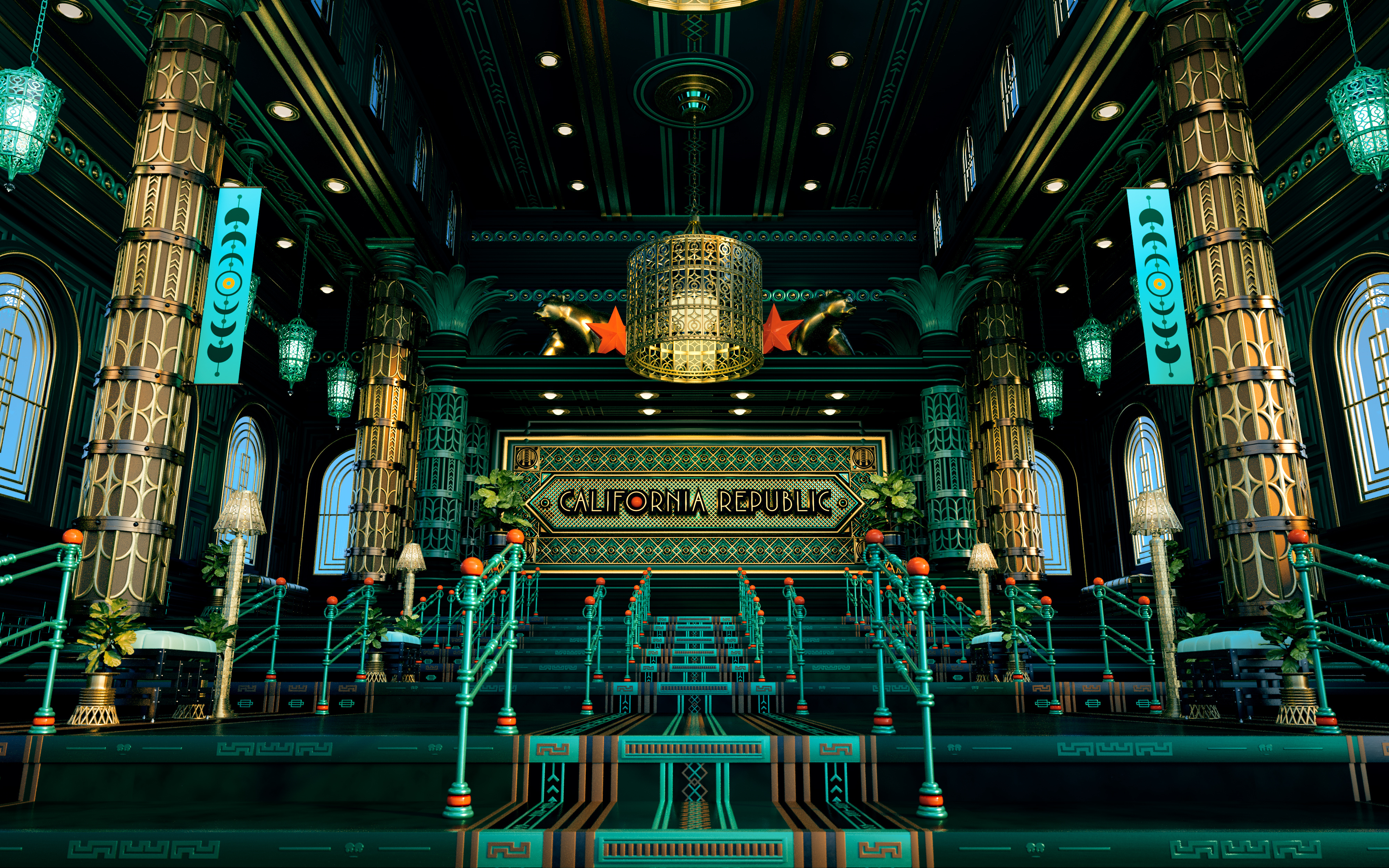 California Republic - ( Altar Multiverse ) Extras 3d 3d art 3d modeling art art deco artist artwork beauty c4d california cinema4d creative design detail digital art elegant gold interior design republic vector