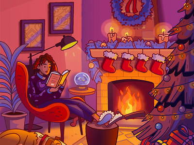 Cozy Christmas Animation animation christmas cozy fireplace holiday illustration motion vector warm winter