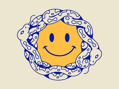 No Worries! branding character flat illustration logo minimal smile smiley face snake vector