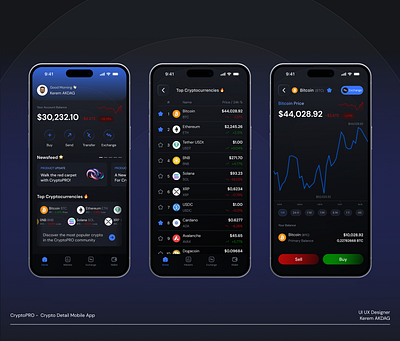 CryptoPRO - Crypto Mobile App app bank banking bitcoin crypto cryptoapp design dollar finance mobile mobileapp ui uidesign uiux ux wallet