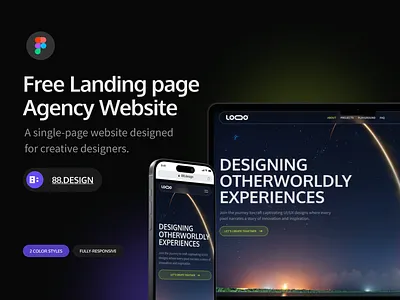 Elegant Single-Page Designer Website Template - Figma Freebie agency agency design agency template designer template figma template figma templates free figma free template landing page landing page design landing page designer landing page template uiux web design