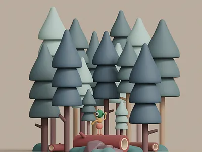 Big Forest 3d 3d art adventure art art direction b3d blender blender3d design environment environment art exploration forest illustration illustration art nature woods