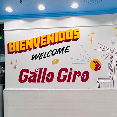 Hand Painted Mural - El Gallo Giro branding design environmental design hand painted mural sign graphics sign painter sign painting