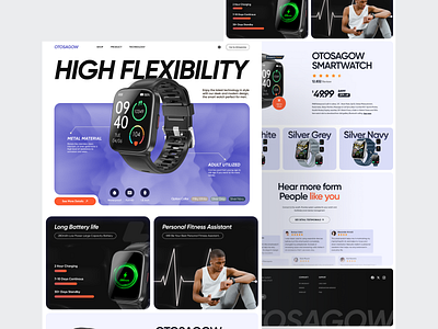 Smart Watch Product Details - Landing Page agency amazon content details digital ecommerce gallery landing marketing marketplace online page product shop smart traker ui watch website