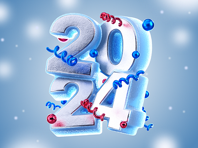 Happy New Year 2024 2024 cinema4d